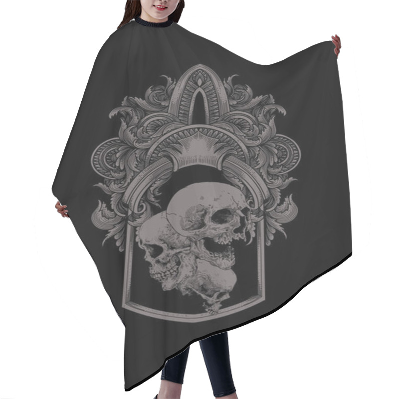 Personality  Dark Art Art Work Skull Demon Head Human Illustration Black Art Ornament Hair Cutting Cape