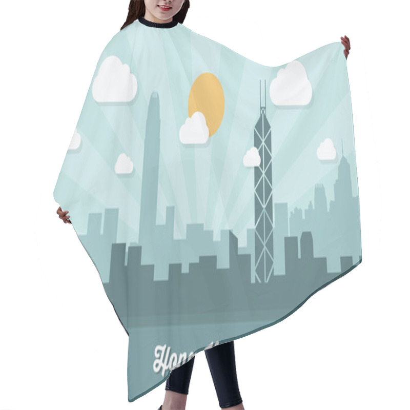 Personality  Hong Kong Skyline Hair Cutting Cape