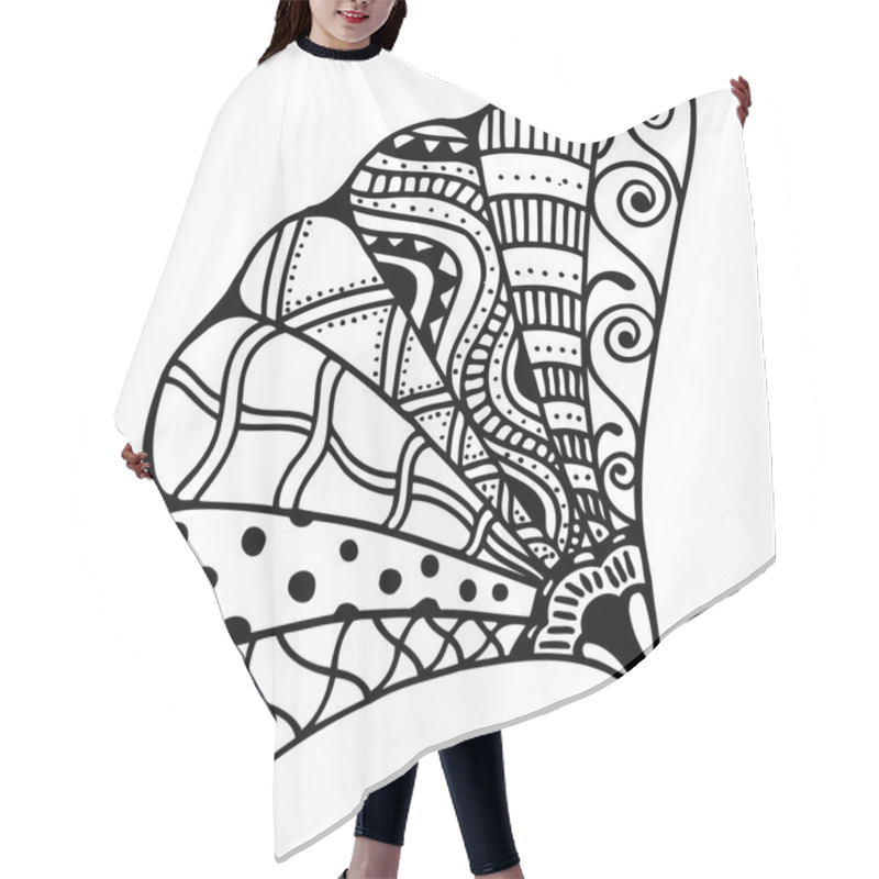 Personality  Zentangle Stylized Shell Hair Cutting Cape