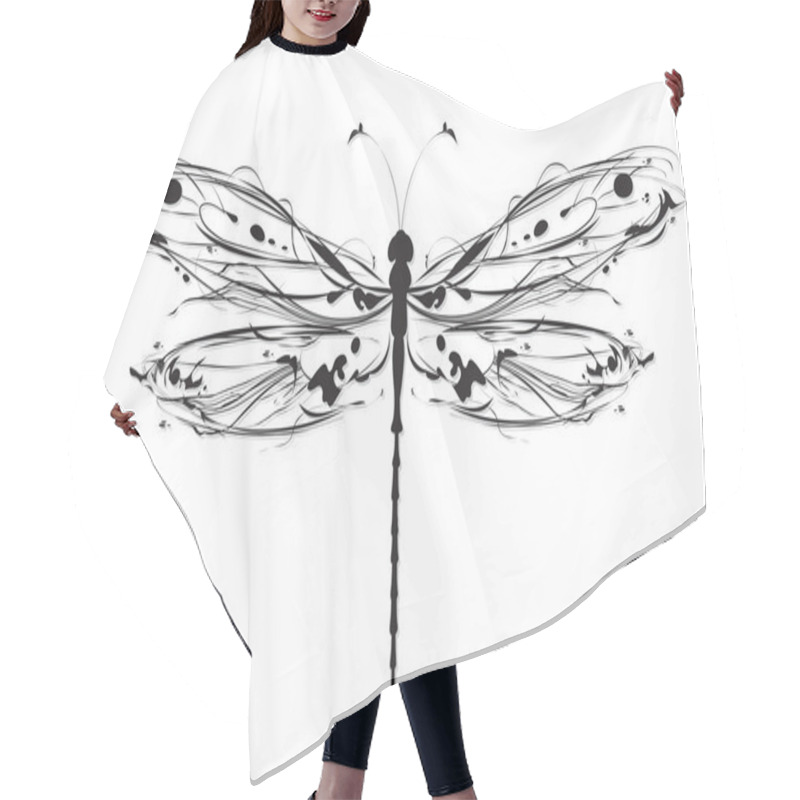 Personality  Abstract Design Dragonfly Hair Cutting Cape