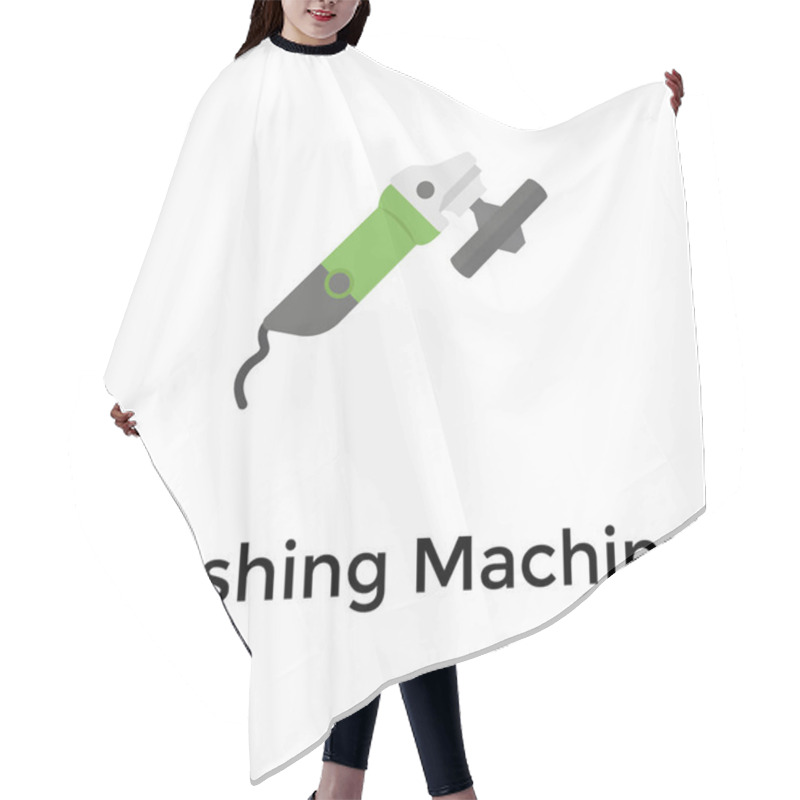 Personality  Polishing Machine Flat Icon Design  Hair Cutting Cape