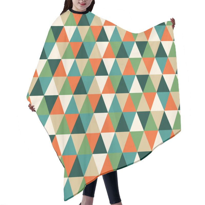 Personality  Seamless Texture With Triangles, Mosaic Endless Pattern Hair Cutting Cape