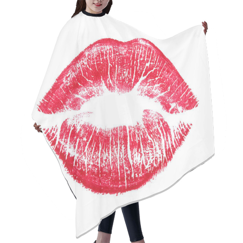 Personality  Red Lips Isolated On White Hair Cutting Cape