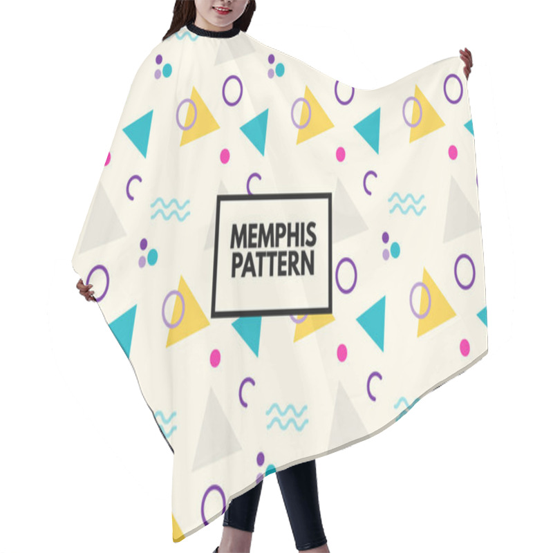 Personality  Memphis Pattern. Vector Background. Seamless Repeat Abstract Geometric Pattern. 80s Style Geometrical Shapes Hair Cutting Cape