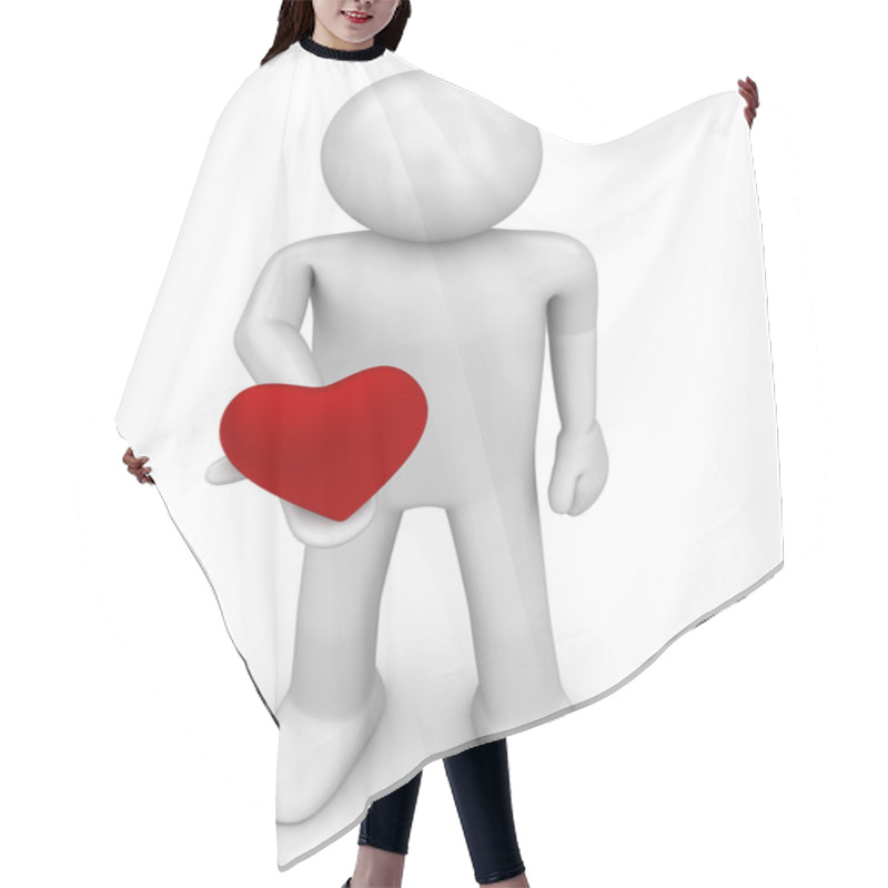 Personality  Take My Heart 5 (love, Valentine Day Series, 3d Isolated Character) Hair Cutting Cape