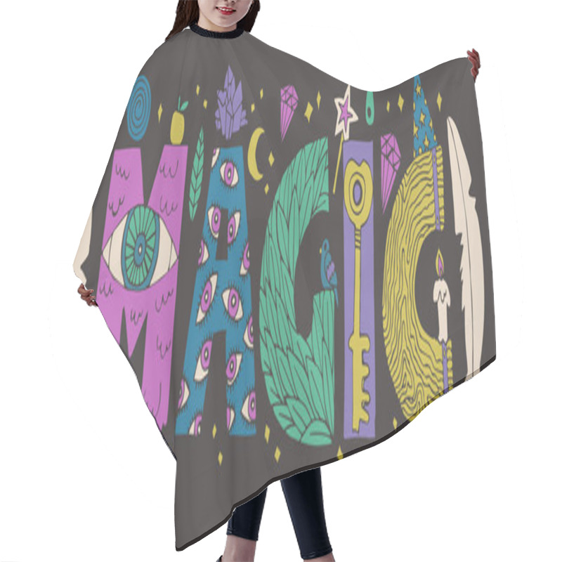 Personality  Doodle Magic Lettering Hair Cutting Cape