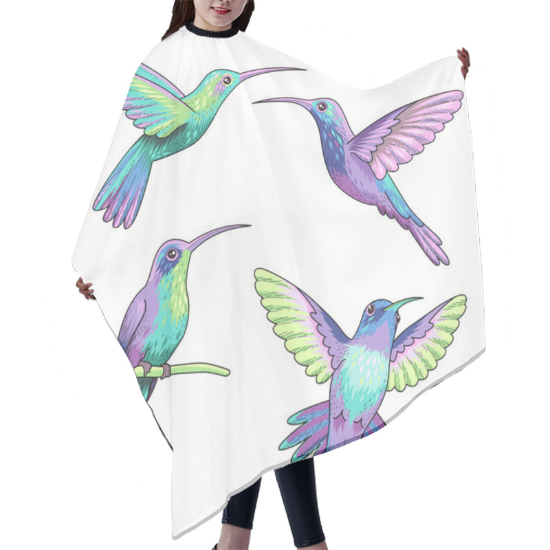 Personality  Hummingbirds Isolated Hair Cutting Cape