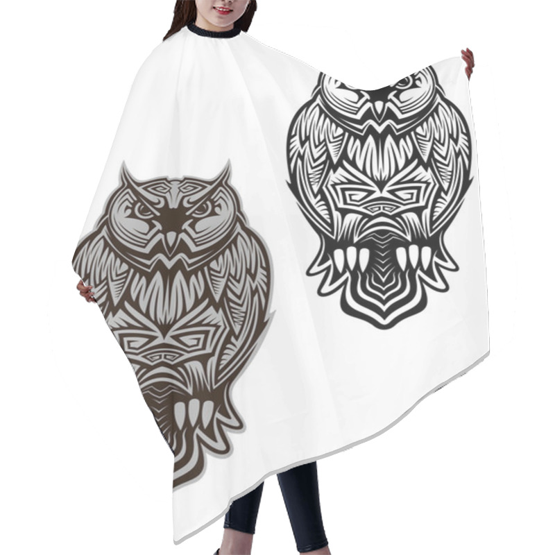 Personality  Owl Bird Tattoo Hair Cutting Cape