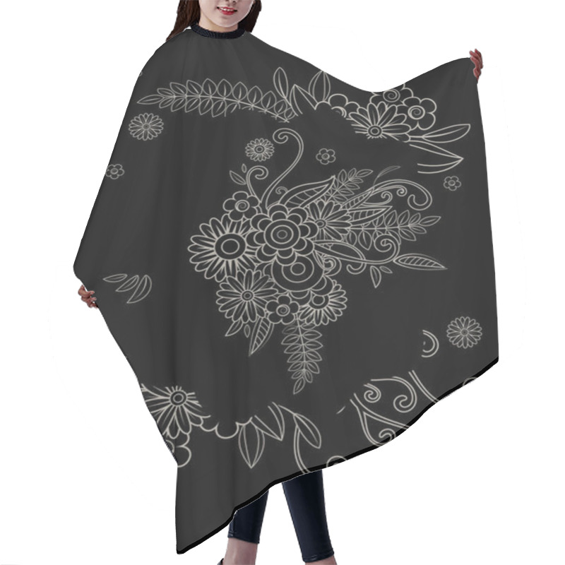 Personality  Floral Mandala Pattern Hair Cutting Cape