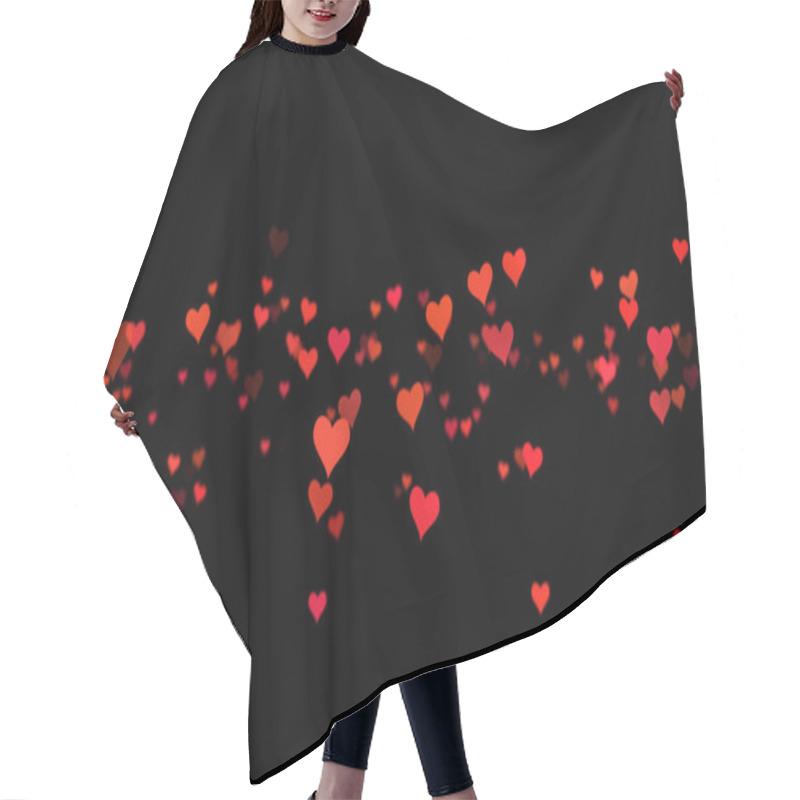 Personality  Red And White Hearts Over A Black Backdrop. Valentines Day Motion Background Loop. Red Small Hearts Flying On The Black Background. Valentines Day Holiday Abstract Loop Animation. Hair Cutting Cape