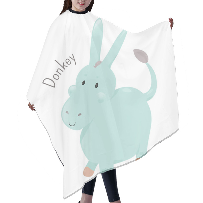 Personality  Donkey Or Ass Isolated. Sticker For Kids. Child Fun Icon. Hair Cutting Cape