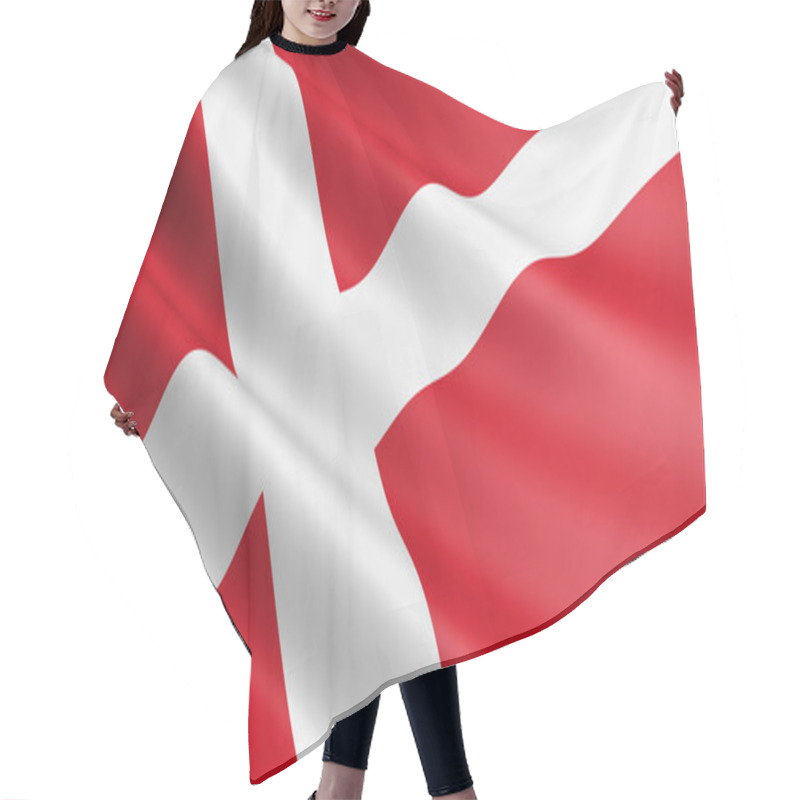 Personality  Denmark flag. hair cutting cape