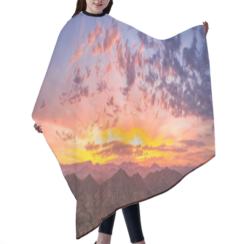 Personality  Sunrise Panorama Over The Sonoran Desert Hair Cutting Cape