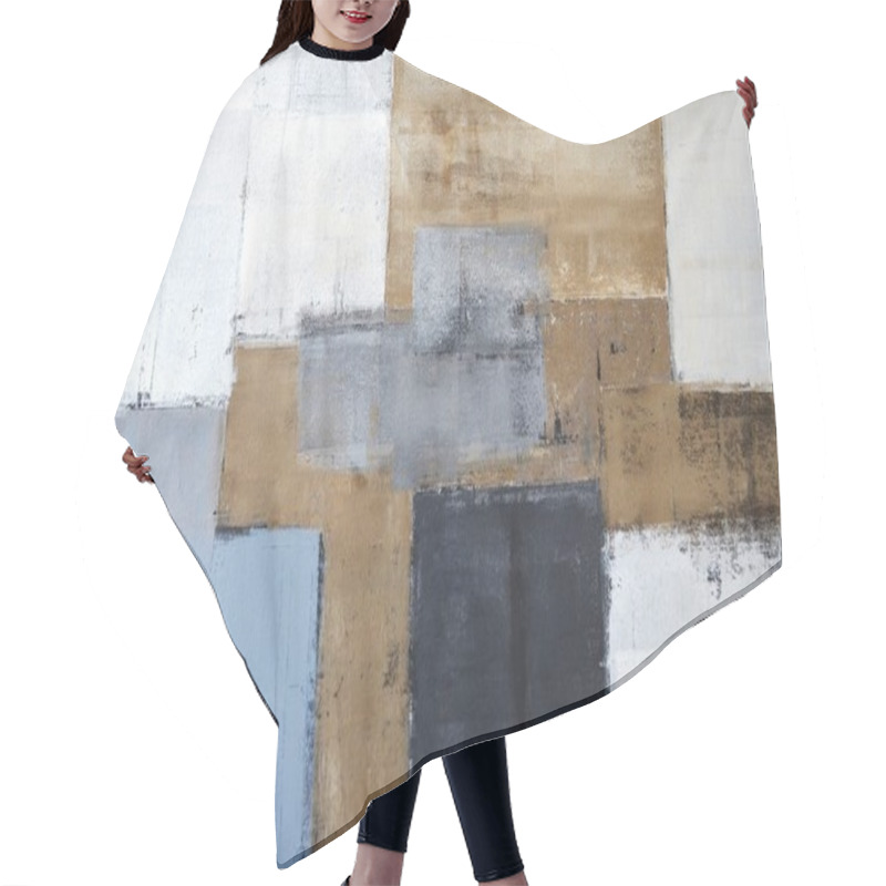 Personality  Grey And Brown Abstract Art Painting Hair Cutting Cape