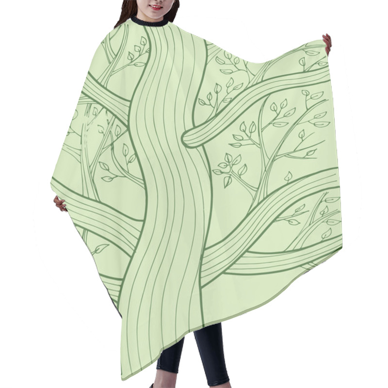 Personality  Tree Branches And Leafs Hair Cutting Cape