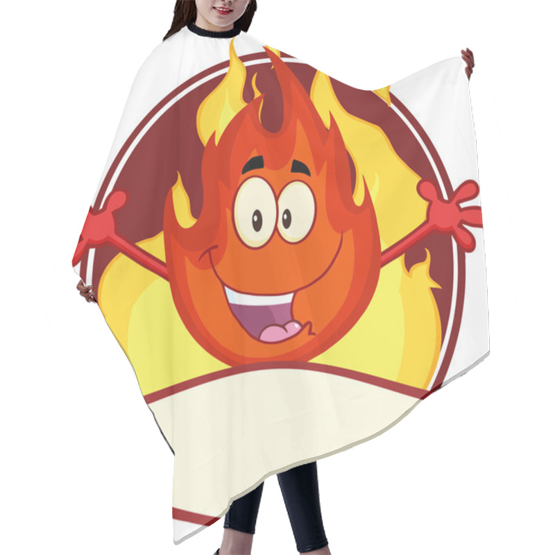 Personality  Fire Cartoon Mascot Label Hair Cutting Cape