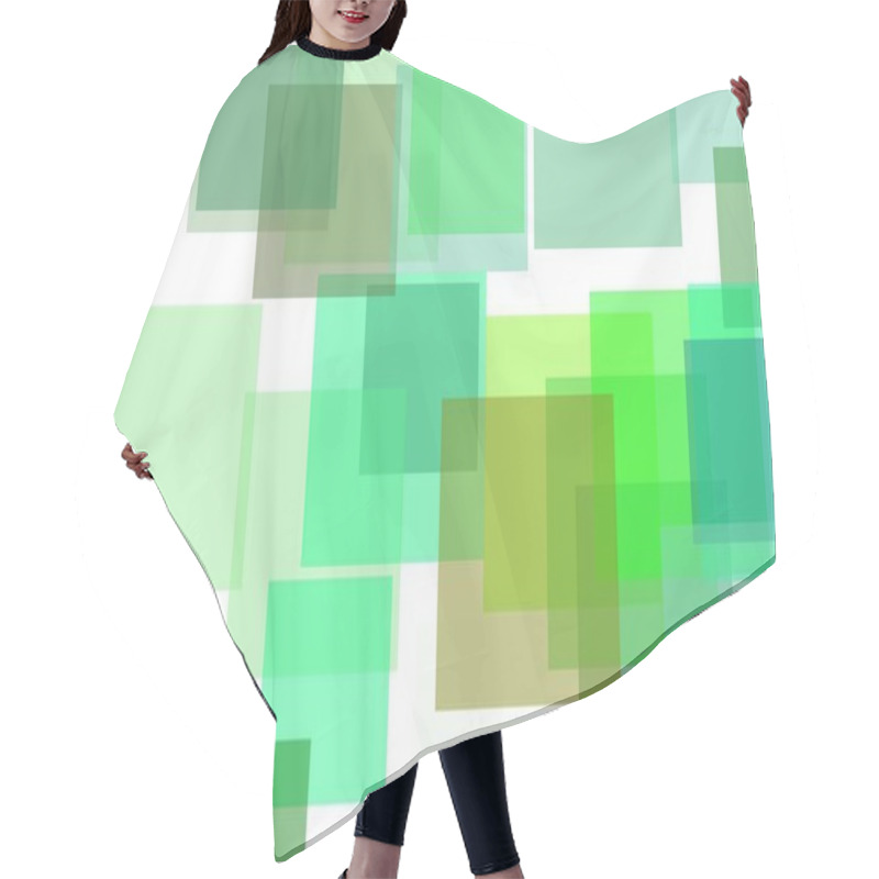 Personality  Abstract Green Squares Illustration Background Hair Cutting Cape