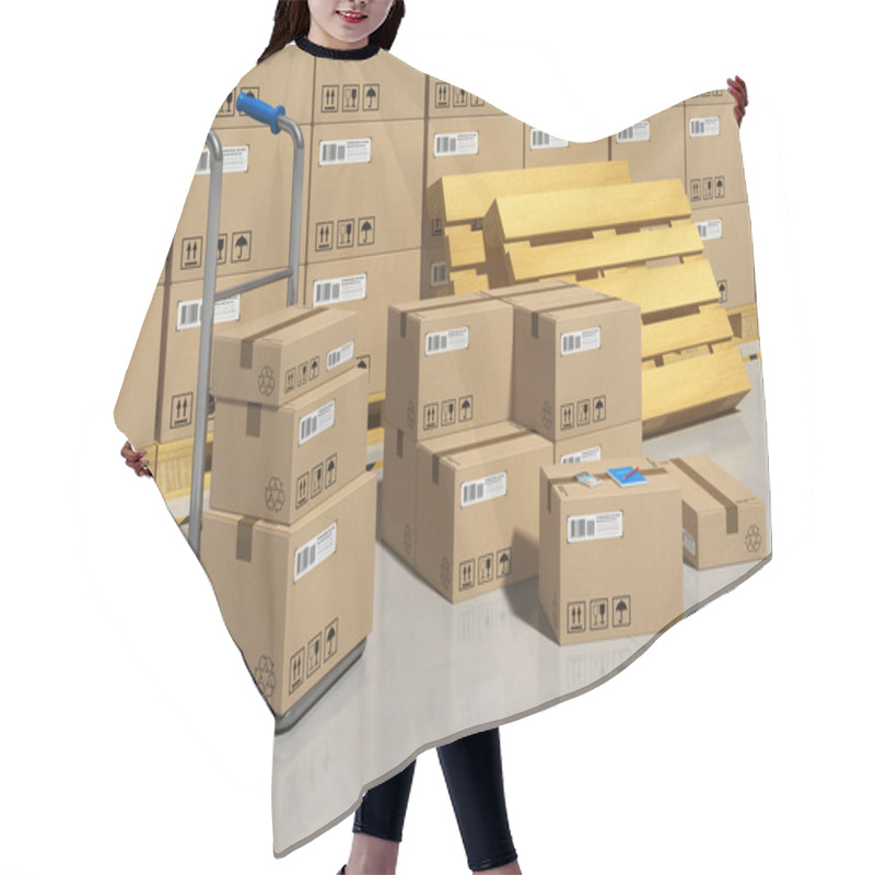 Personality  Storage Warehouse With Packaged Goods Hair Cutting Cape