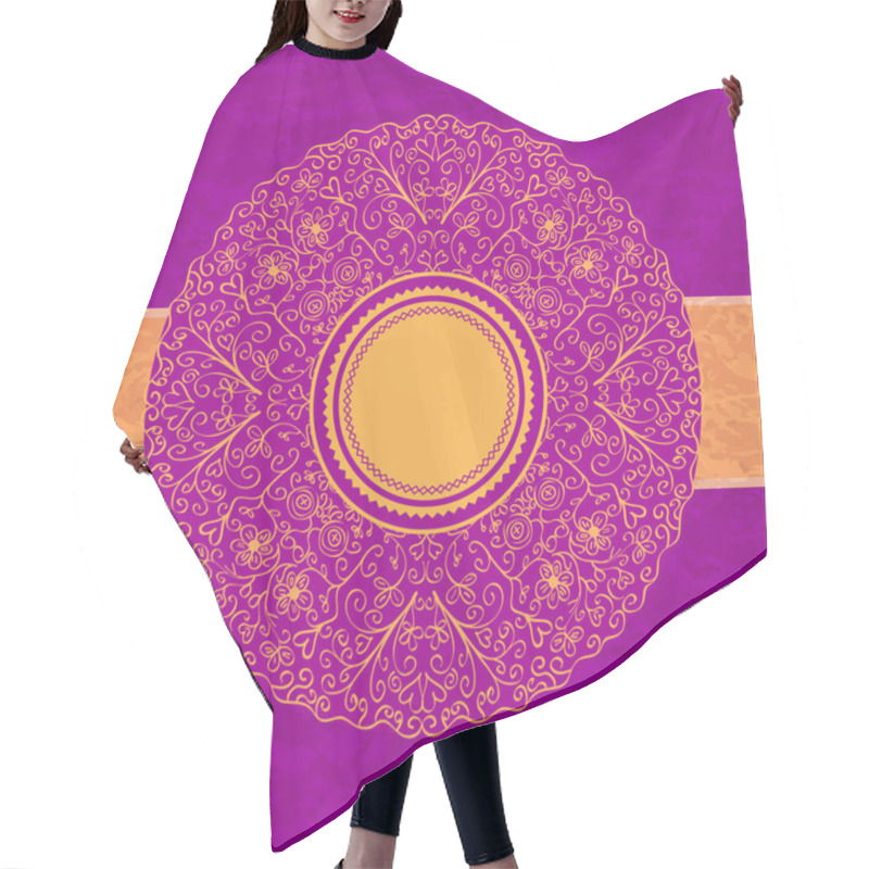 Personality  Abstract Fuchsia Card With Round Label Hair Cutting Cape