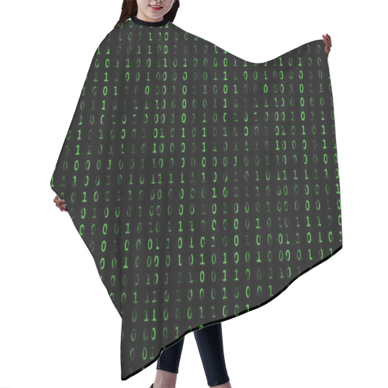 Personality  Binary Code, Data Savety With Black Background Hair Cutting Cape