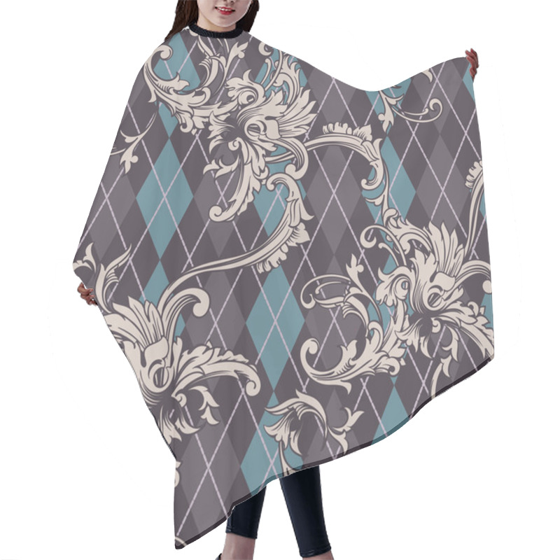 Personality  Eclectic Fabric Seamless Pattern. Hair Cutting Cape