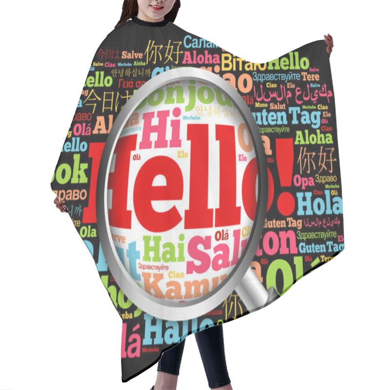 Personality  Hello Word Cloud In Different Languages Hair Cutting Cape