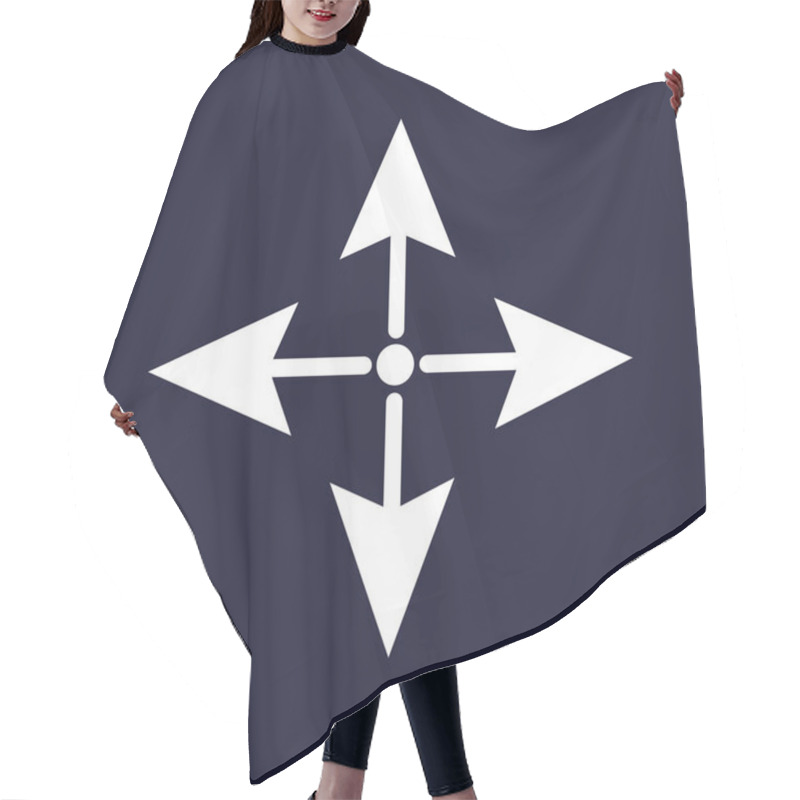 Personality  Arrows Pointing Forward, Backward, Right And Left. Vector Icon O Hair Cutting Cape