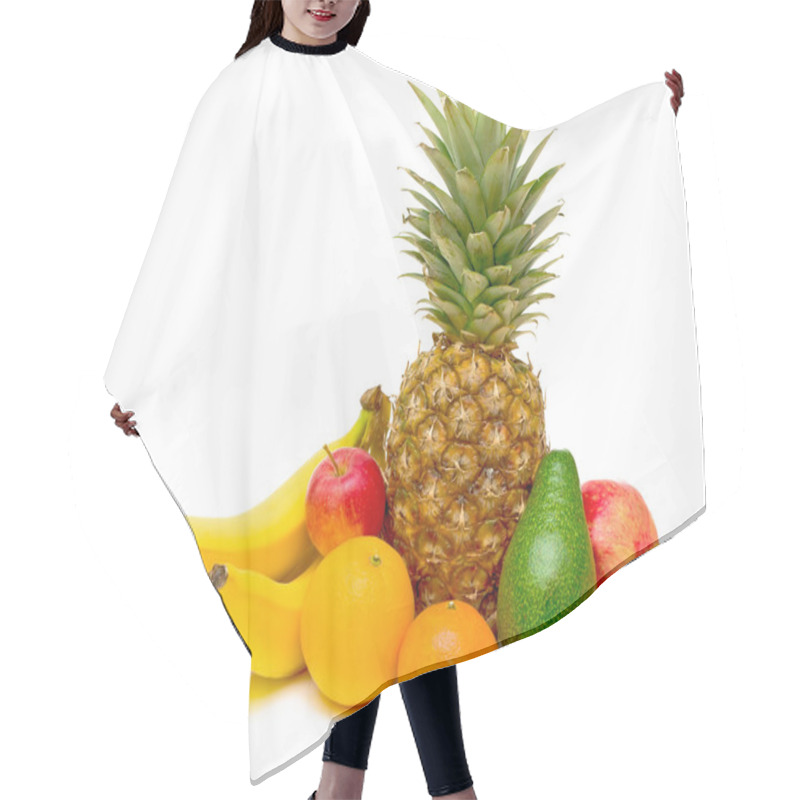 Personality  Fruits Closeup On White Background Hair Cutting Cape