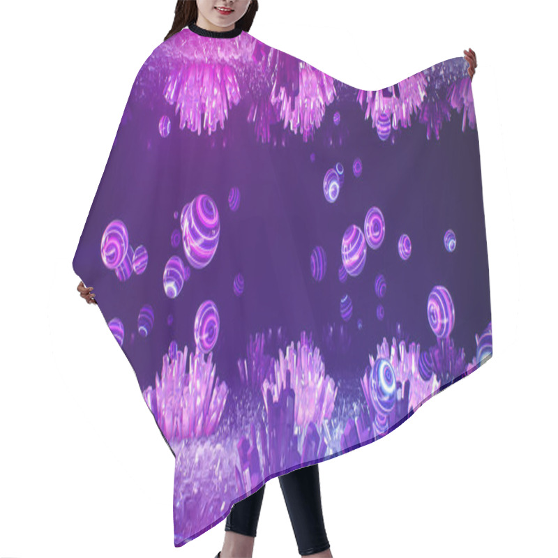 Personality  Crystal Neon Cave Music Background Hair Cutting Cape