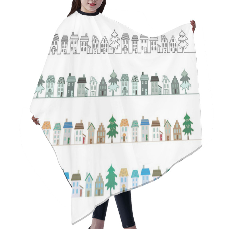 Personality  Cute Cityscape Borders Illustration Hair Cutting Cape