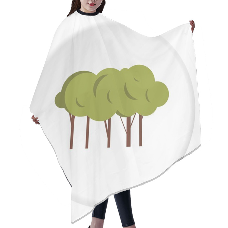 Personality  Lot Of Trees Icon, Flat Style Hair Cutting Cape