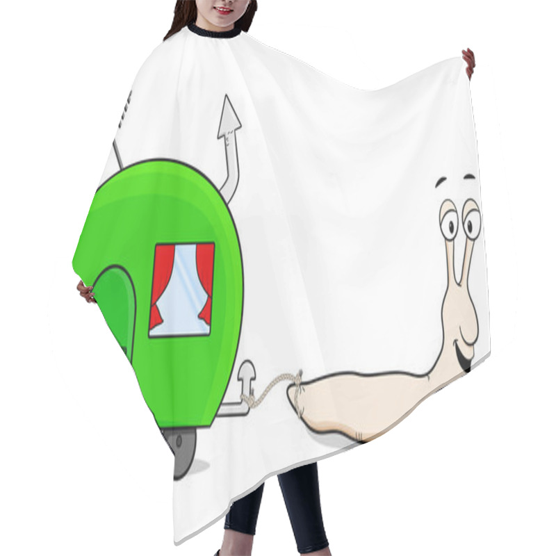 Personality   Snail Goes Caravaning Hair Cutting Cape