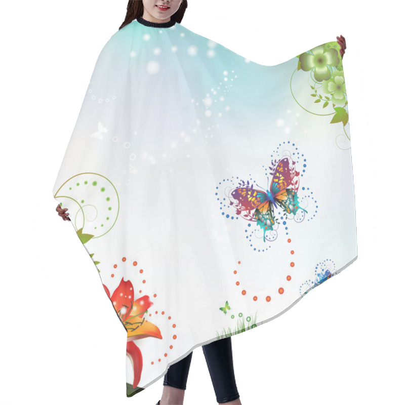 Personality  Background With Flowers Hair Cutting Cape