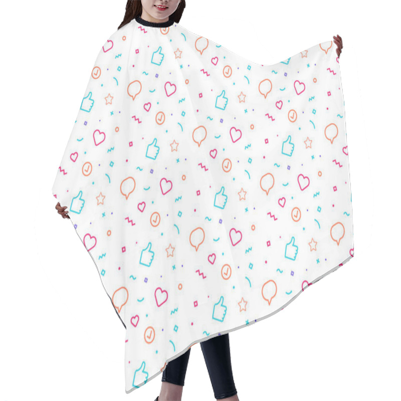 Personality  Fun Party Style Seamless Pattern. Hair Cutting Cape