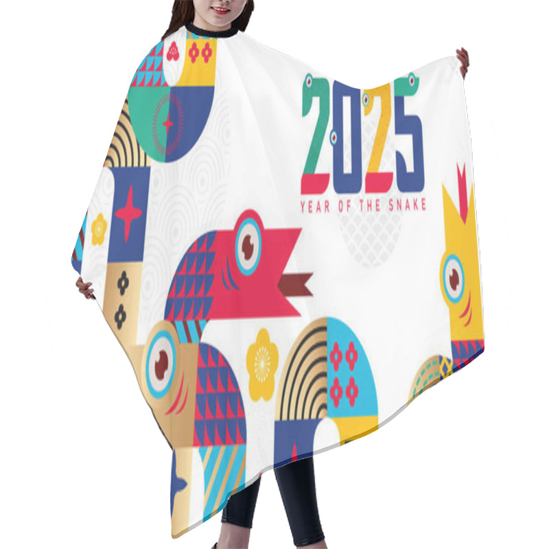 Personality  Chinese New Year 2025, Year Of The Snake Background With Modern Trendy Concept Hair Cutting Cape