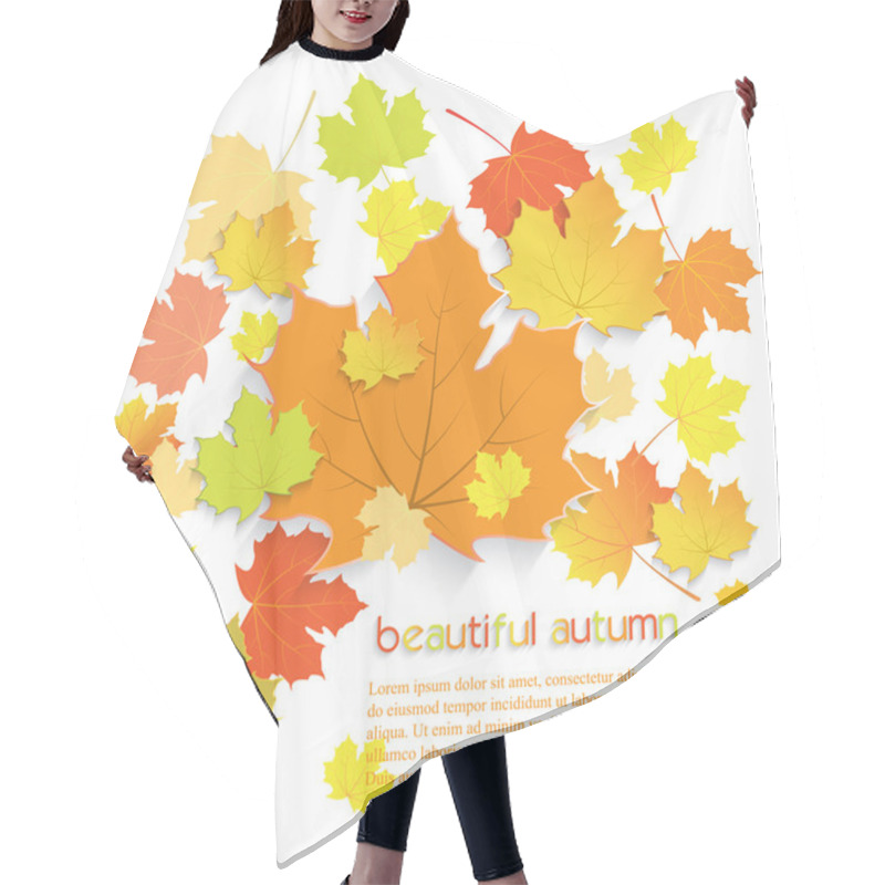 Personality  Autumn Maple Leaves With Place For Text Isolated On White Backgr Hair Cutting Cape