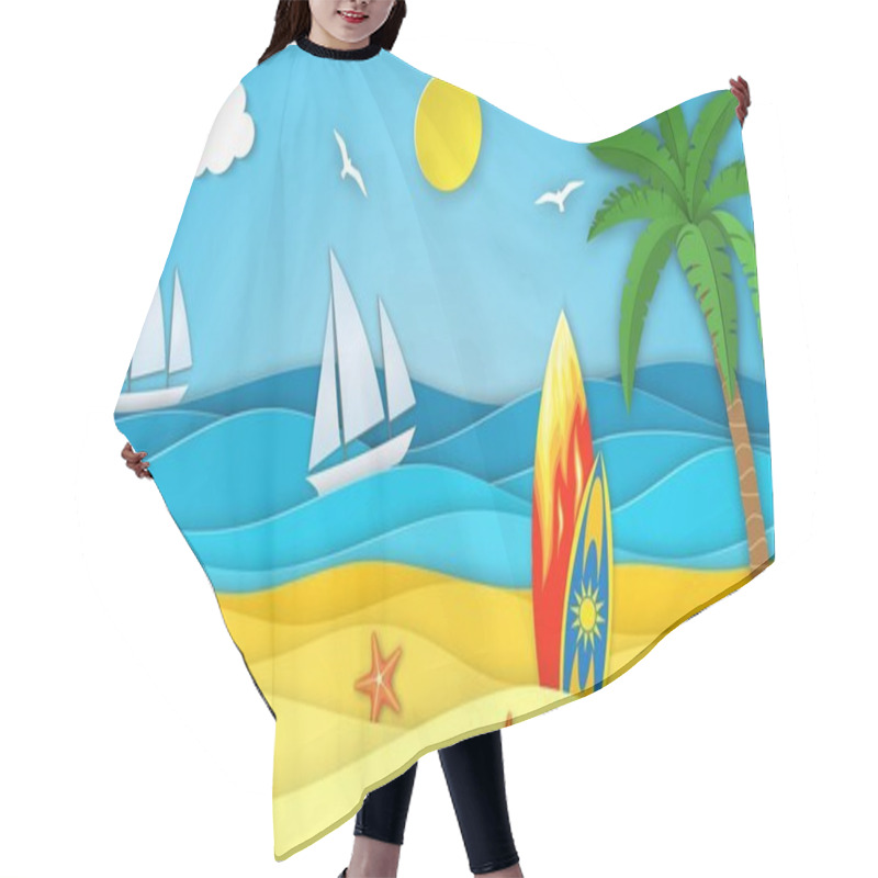 Personality  Sea Landscape With Beach Hair Cutting Cape