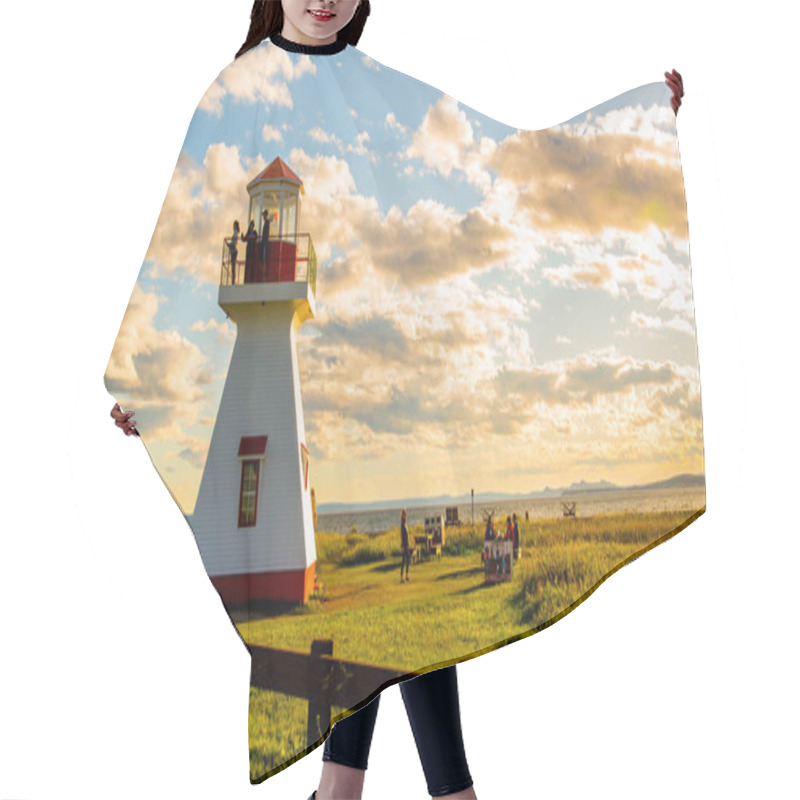 Personality  Gaspsie, Canada - August 18, 2018: Lighthouse In The Coast Of Gaspsie, Canada Hair Cutting Cape