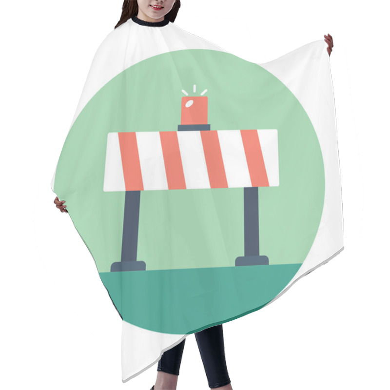 Personality  Traffic Barrier Vector Icon Hair Cutting Cape