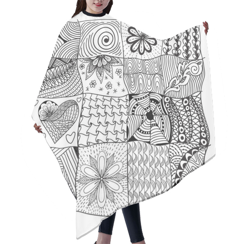 Personality  Geometric Floral Doodle Pattern Hair Cutting Cape