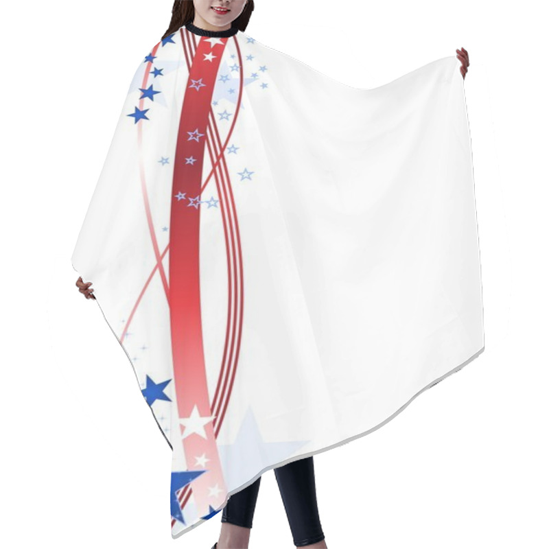 Personality  Blue And Red Stars And Stripes Hair Cutting Cape