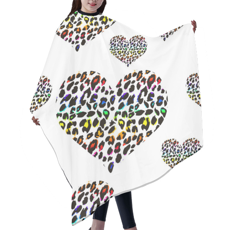 Personality  Sexy Hearts With Leopard Print Pattern. Hair Cutting Cape