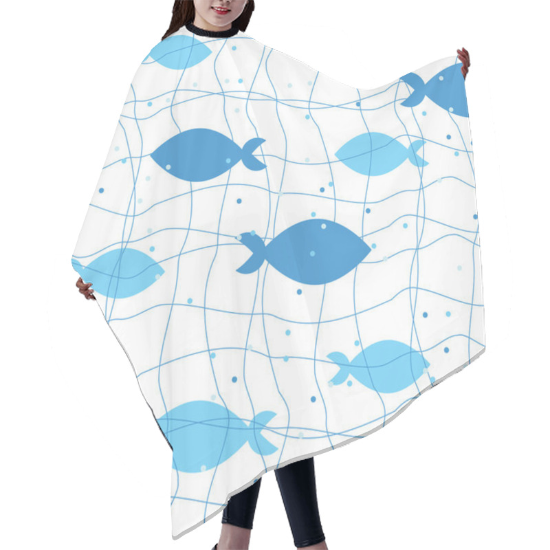 Personality  Seamless Pattern Of Fish Hair Cutting Cape