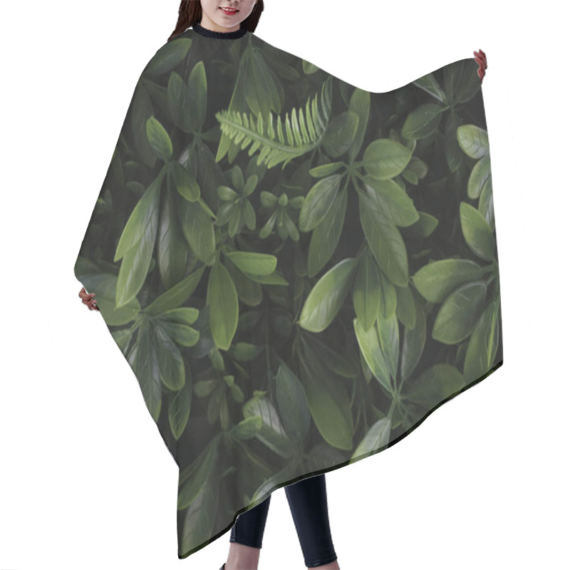 Personality  Fresh Green Leaves Background Hair Cutting Cape