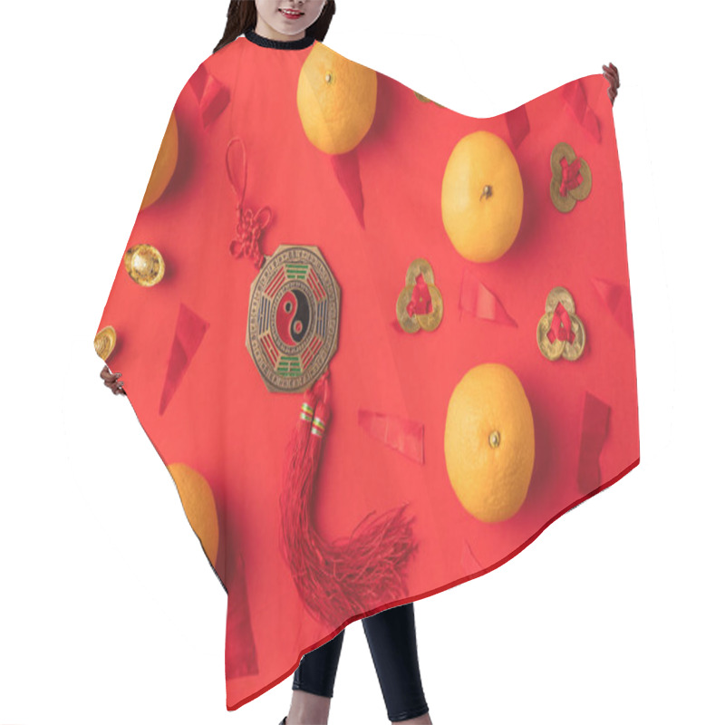 Personality  Oriental Decorations And Tangerines  Hair Cutting Cape