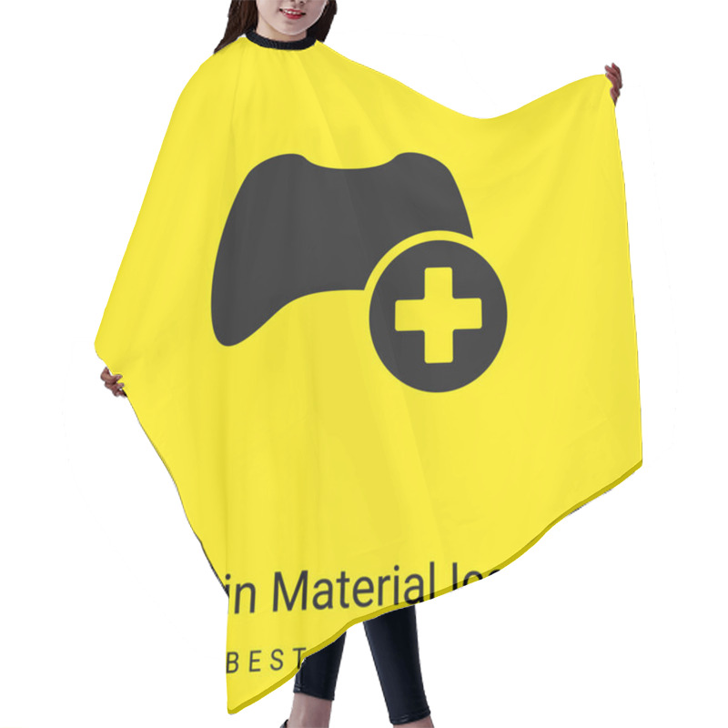 Personality  Add Control Interface Symbol Minimal Bright Yellow Material Icon Hair Cutting Cape