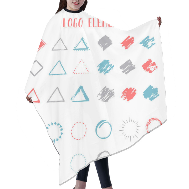 Personality  Set Of Hand Drawn Shapes. Vector Illustration Hair Cutting Cape