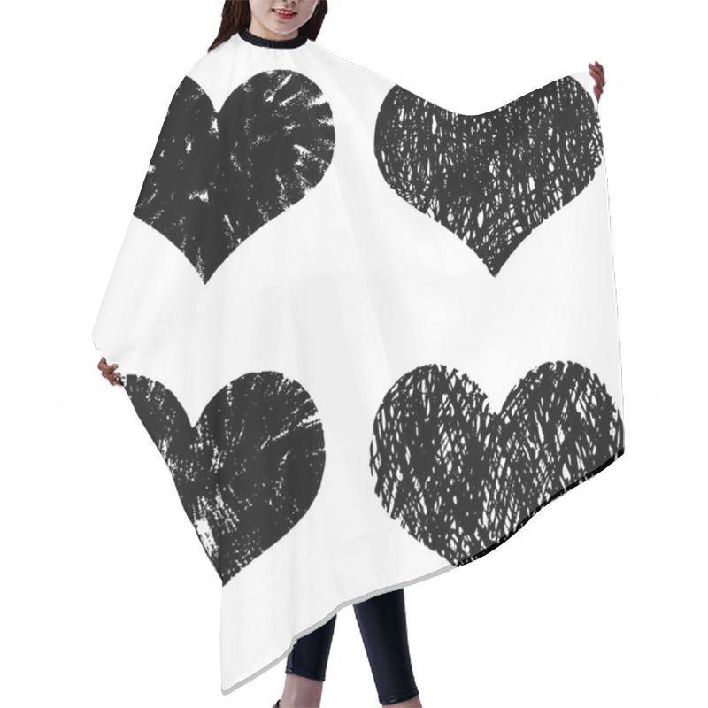 Personality  Hand Drawn Hearts Set Hair Cutting Cape