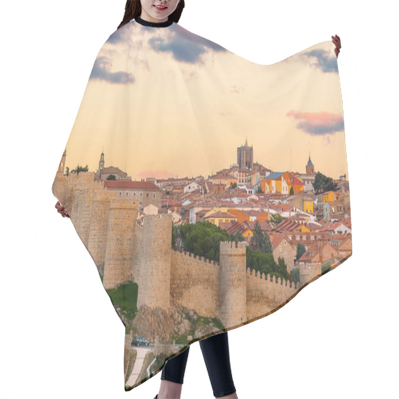 Personality  Walls Of Medieval City Of Avila At Sunset, Spain Hair Cutting Cape