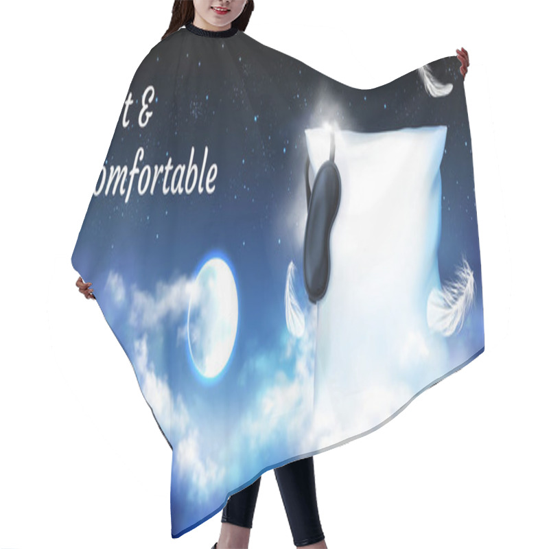 Personality  Pillow With Blindfold In Night Sky With Full Moon Hair Cutting Cape